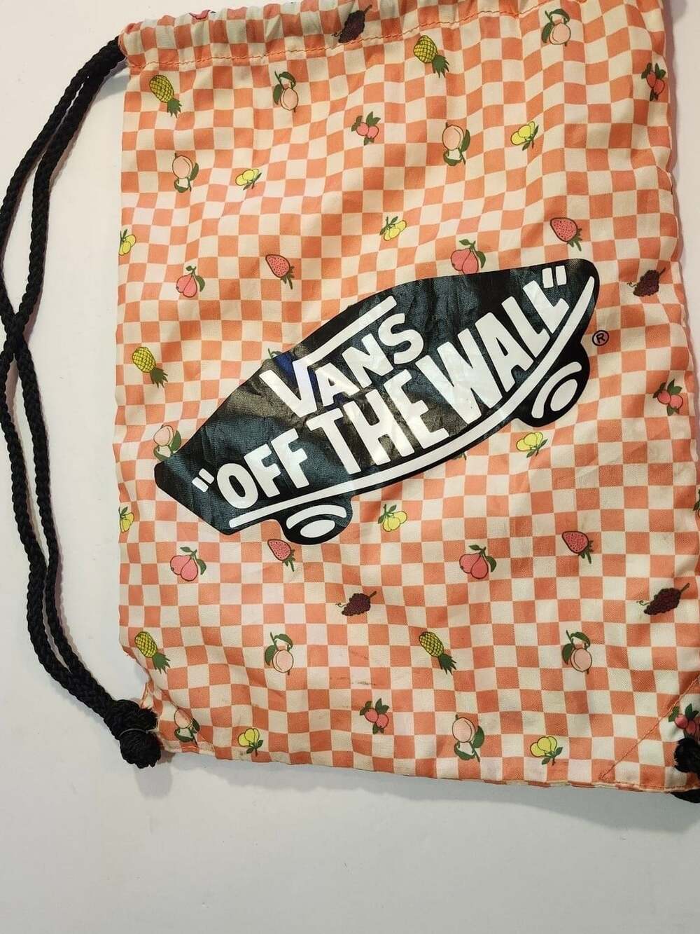 Vans Checkered Fruit Drawstring Backpack Peach